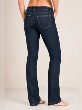 Athleta Frontier Jeans Size 8 Charcoal Black Straight Leg Performance Denim